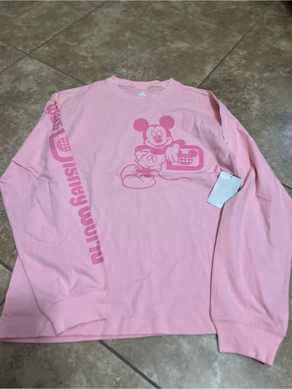 Disney Light Pink Mickey Mouse Long Sleeve Tee